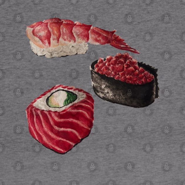 sushi watercolor by CriSan